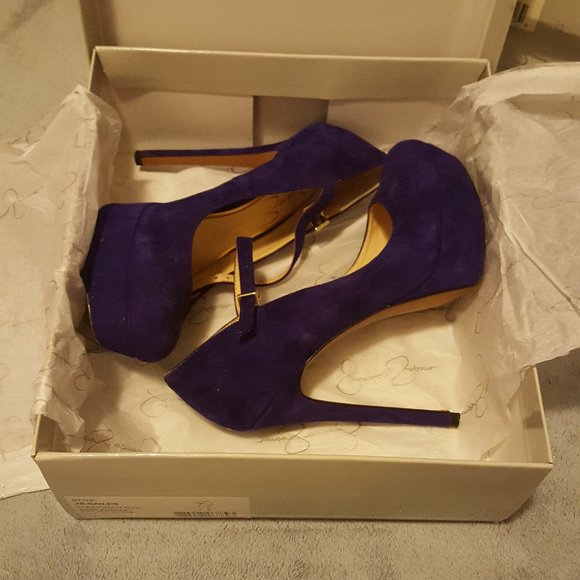 Jessica Simpson Sailes Women's Size 7 Dark Purple Mary Jane Platforms - Picture 1 of 2